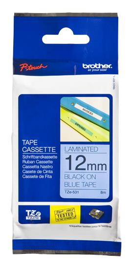 Brother TZe-531 label-making tape Black on Blue