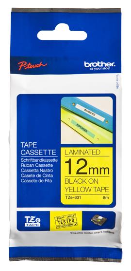 Brother TZe-631 label-making tape Black on yellow