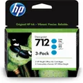 HP 712 Cyan DesignJet Ink Cartridge 3-Pack