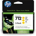 HP 712 Yellow DesignJet Ink Cartridge 3-Pack