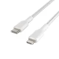Belkin USB-C To Lightning Charge Cable 1m Braided White