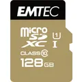 Emtec MicroSD Memory Card 128GB C10 With SD Adapter Gold