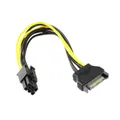 20CM PCIe 6Pin Male to SATA 15Pin Male Cable