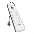 Belkin 8 Outlet Surge Protection Strip With 2 USB Ports - 2M