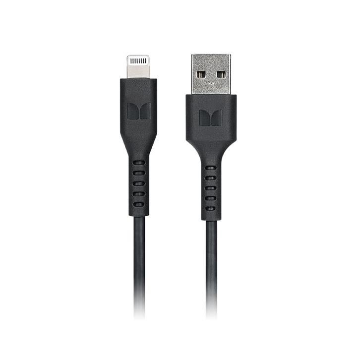 Monster Lightning to USB-A Thermo Plastic Elastometer 1.2m Cable - Black