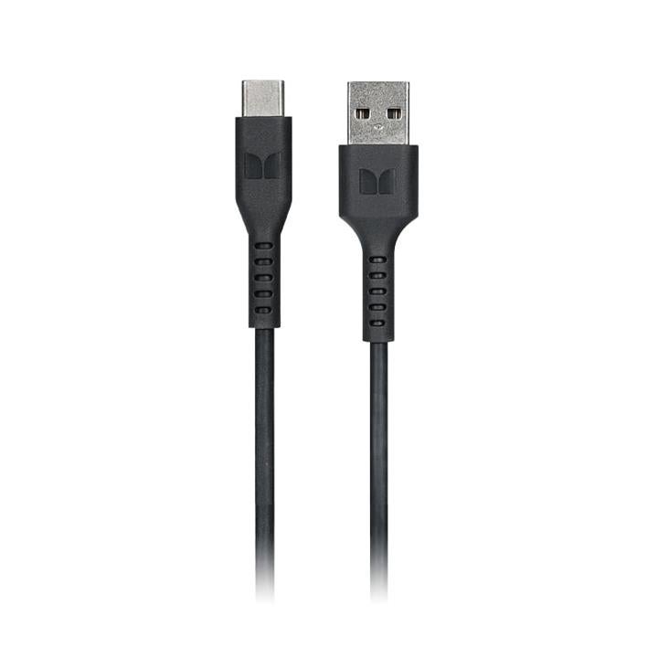 Monster USB-C to USB-A Thermo Plastic Elastometer Black 2m Cable