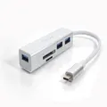 Oxhorn USB 3.1 C to 3-Port Hub + Card Reader Adapter