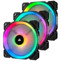 Corsair LL Series, LL120 RGB, 120mm Dual Light Loop RGB LED PWM Fan, 3 Fan Pack with Lighting Node PRO