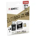 Emtec EliteGold 64GB MicroSDXC with Card Reader and USB Adapter