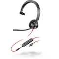 Poly Blackwire 3315 Headset Head-band 3.5 mm Connector USB-C Black, Red