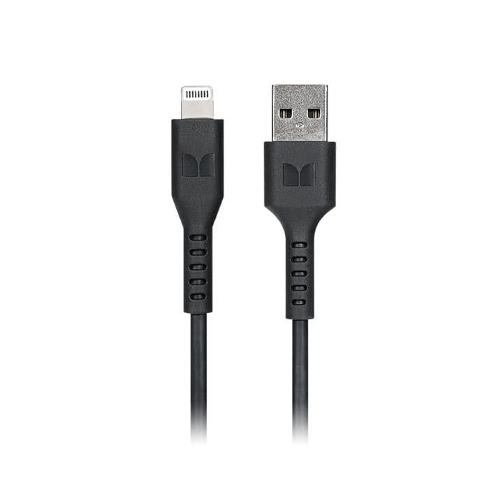 Monster Lightning to USB-A Thermo Plastic Elastometer 2m Cable - Black
