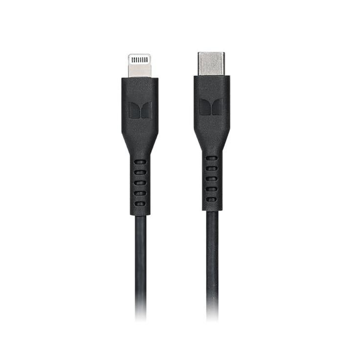 Monster Lightning to USB-C Thermo Plastic Elastometer 2m Cable - Black
