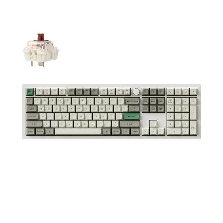 Keychron Q6 Max QMK/VIA Wireless Custom White Mechanical Keyboard - Brown Switch