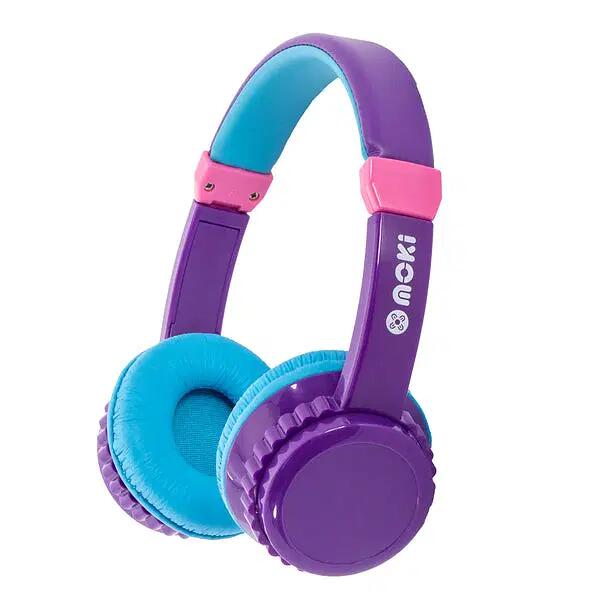 Moki Kid Safe Volume Limited Headphones - Purple/Aqua