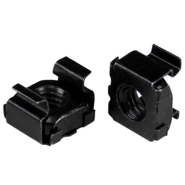 StarTech 100 Pack of M6 Cage Nuts - M6 Mounting Cage Nuts, Black