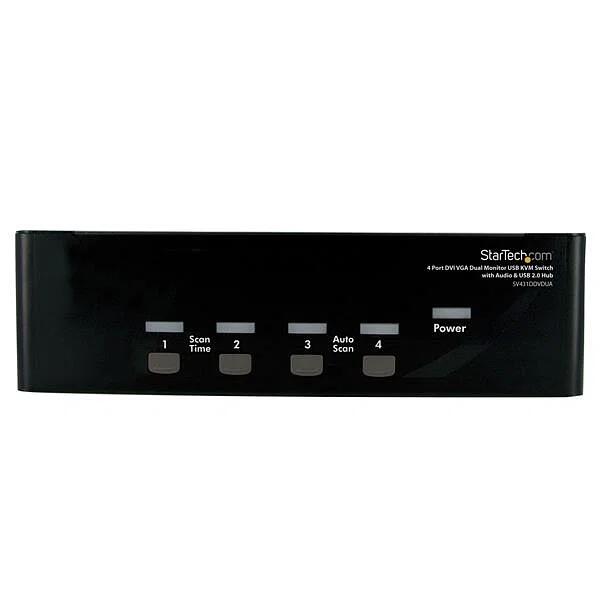 Startech 4-Port DVI VGA Dual Monitor KVM Switch USB with Audio