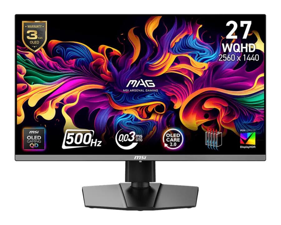 MSI MAG 272QP QD-OLED X50 26.5" QHD 0.03ms 500Hz Monitor