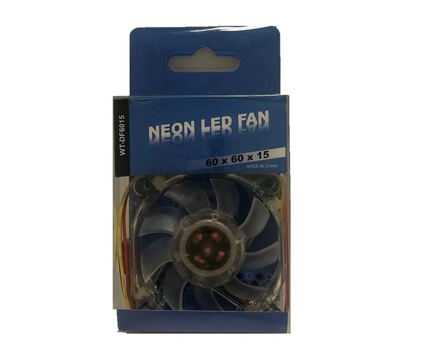 WideTech 60mm Neon Blue LED Fan - Clear