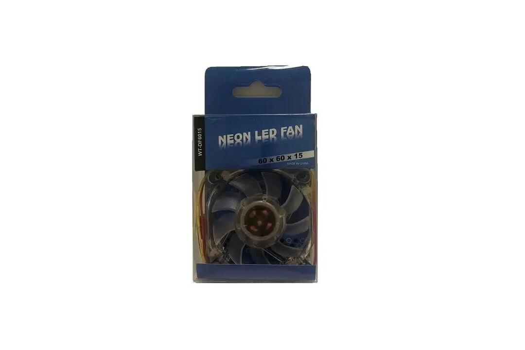 WideTech 60mm Neon 4 Colours LED Fan - Clear