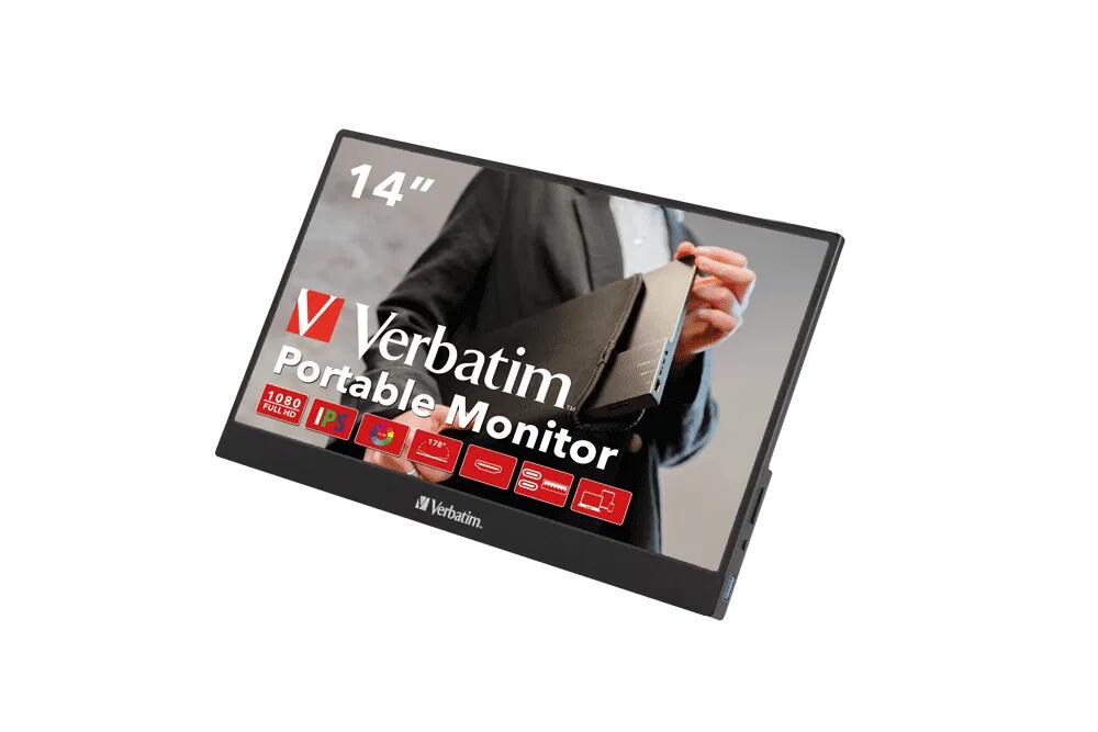 Verbatim 14" FHD IPS Portable Monitor - Black