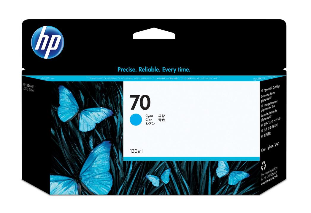 HP 70 130ml Cyan DesignJet Ink Cartridge