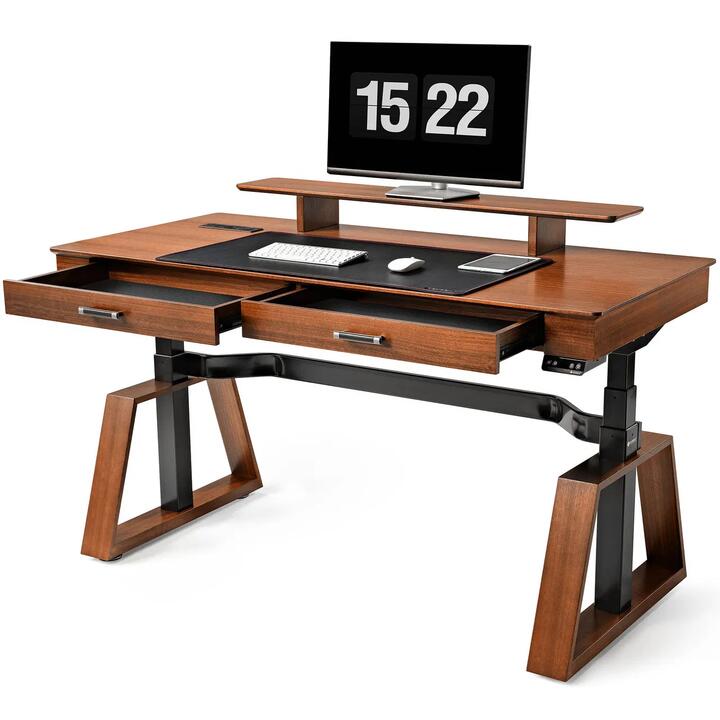 Eureka TX63 Electric Standing Desk - Walnut