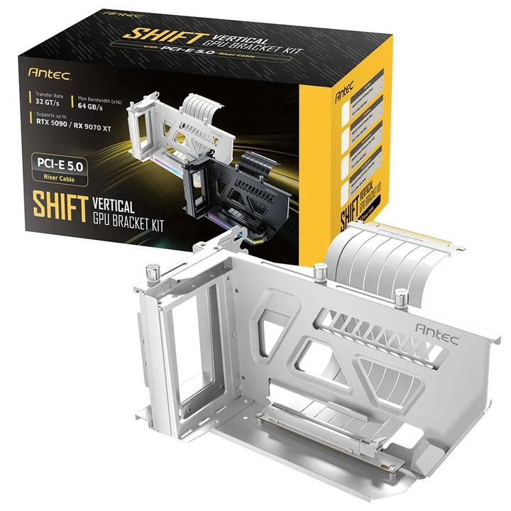Antec SHIFT ARGB PCI-E 5.0 GPU Bracket With Cable - White