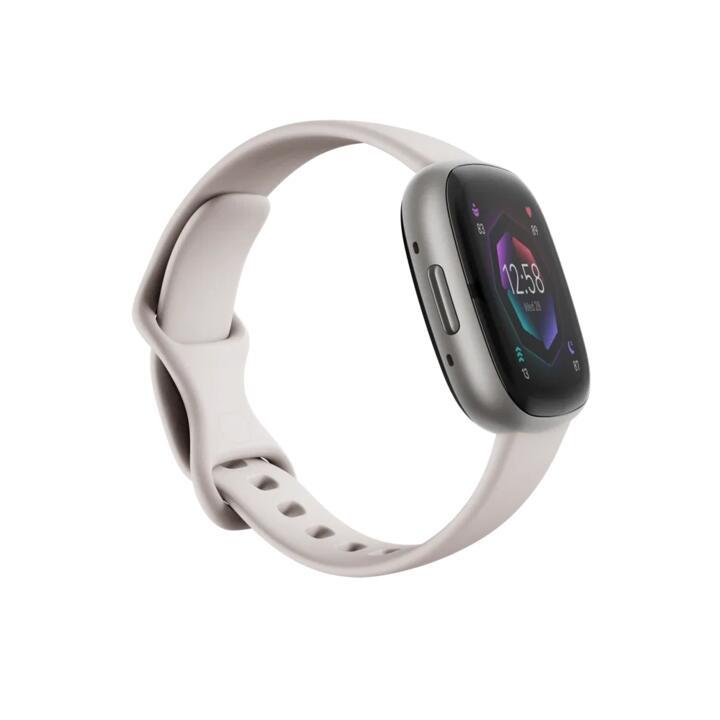 Fitbit Sense 2 Lunar White/Platinum Aluminum Watch