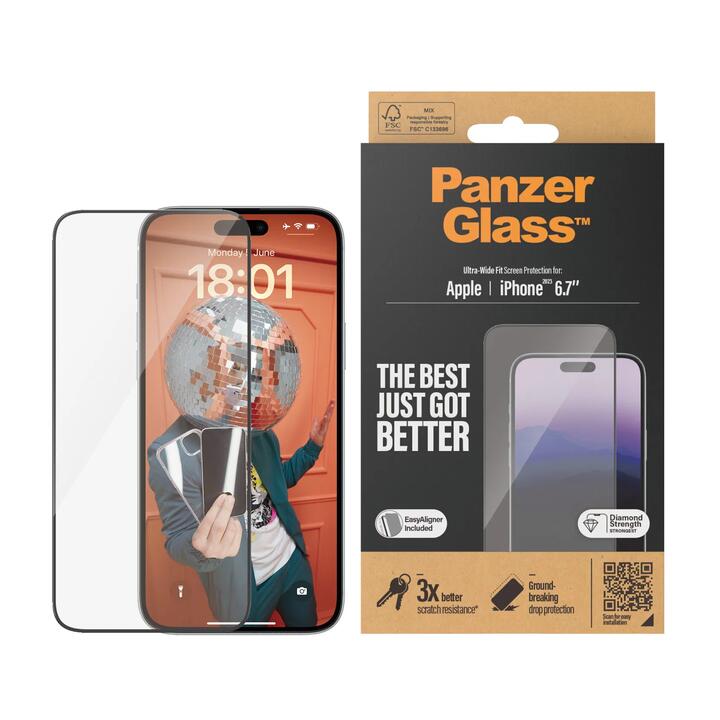 PanzerGlass iPhone 15 6.7" Screen Protector Ultra Wide - Clear