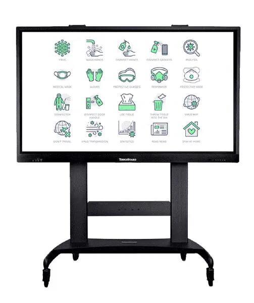 TouchBoard Mobile Fixed Height System 55"-98" - Black