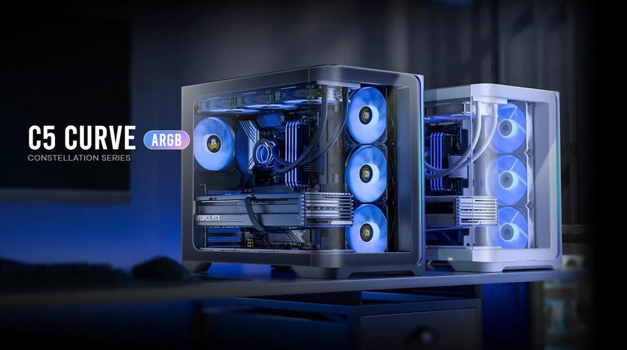 Antec C5 Curve ARGB ATX Mid Tower Case - White