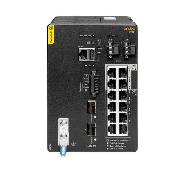 HPE ARUBA 4100I 12G CL4/6 POE 2SFP+ DIN Switch
