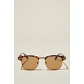 Cotton On Men - Leopold Polarized Sunglasses - Dark brown tort / brass / brown