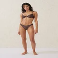 Body - High Side Brazilian Seam Bikini Bottom - Brownie shimmer