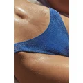 Body - High Side Brazilian Seam Bikini Bottom - Blue splash metallic
