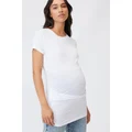 Cotton On Women - Maternity Wrap Front Short Sleeve Top - White