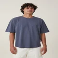 Cotton On Men - Box Fit Scooped Hem T-Shirt - Dusty denim
