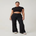 Cotton On Women - Curvy Stretch Wide Jean - Graphite black