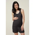 Body - Sleep Recovery Maternity Relaxed Pocket Short - Black rib