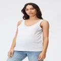 Cotton On Women - Maternity Henley Sleeveless Tank - Silver marle