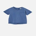 Cotton On Kids - Alfie Drop Shoulder Tee - Petty blue wash