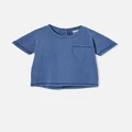 Cotton On Kids - Alfie Drop Shoulder Tee - Petty blue wash