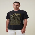 Cotton On Men - Premium Loose Fit Music T-Shirt - Lcn mt washed black/nirvana - smiley repeat