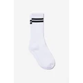 Factorie - Unisex Rib Sock - Classic - White/black stripe
