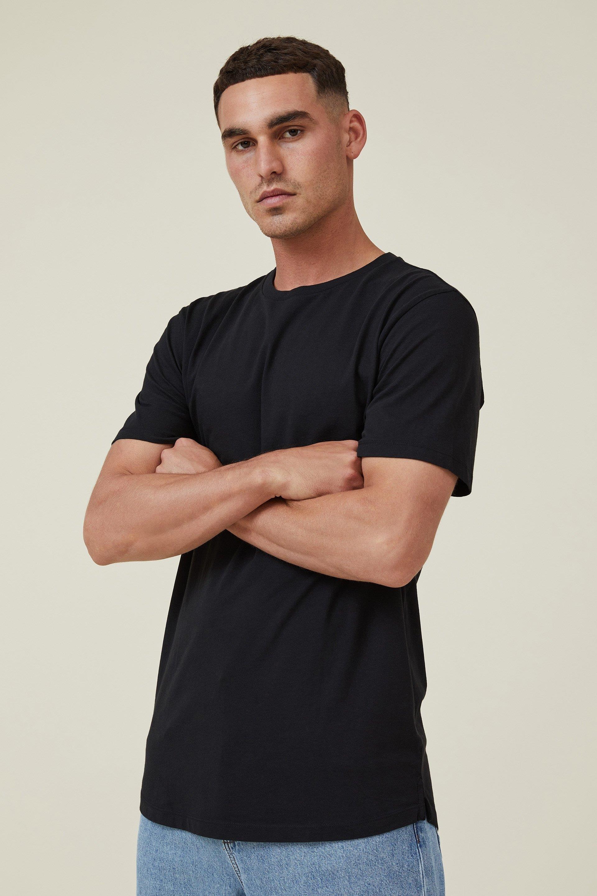 Cotton On Men - Organic Longline T-Shirt - Black