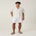 Cotton On Men - Linen Pleat Short - White