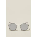 Cotton On Men - Bellbrae Polarized Sunglasses - Silver / grey / silver flash
