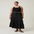 Cotton On Women - Haven Tiered Maxi Skirt - Black