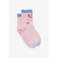 Cotton On Kids - Single Pack Crew Socks - Crystal pink/horse face