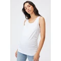 Cotton On Women - Maternity Everyday Gathered Side Tank - Silver marle